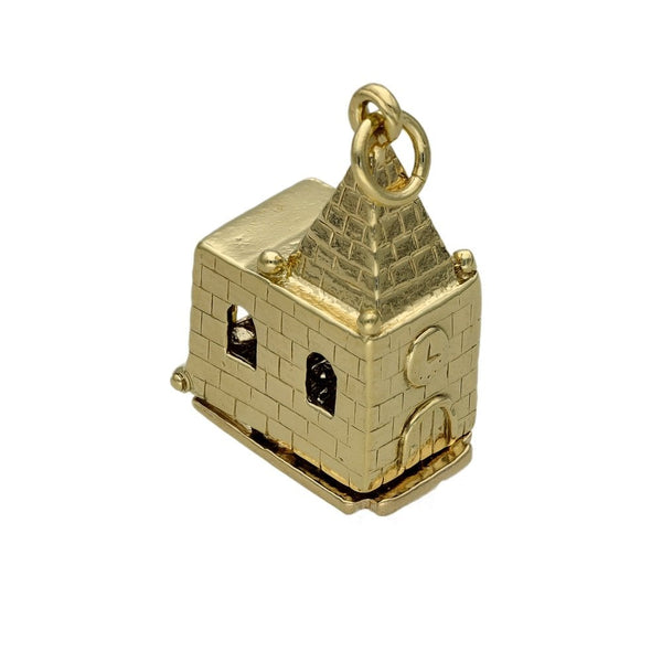Ladies 9ct Yellow Gold Church Wedding Charm - 4.0g