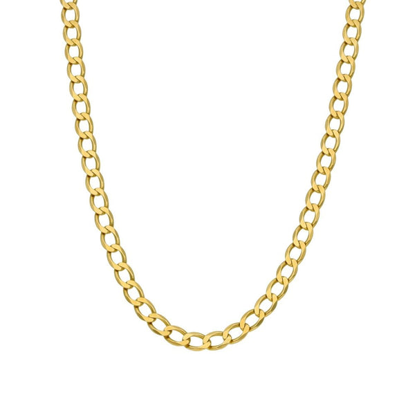 9ct Yellow Gold 21" Diamond Cut Curb Chain - 9.8g