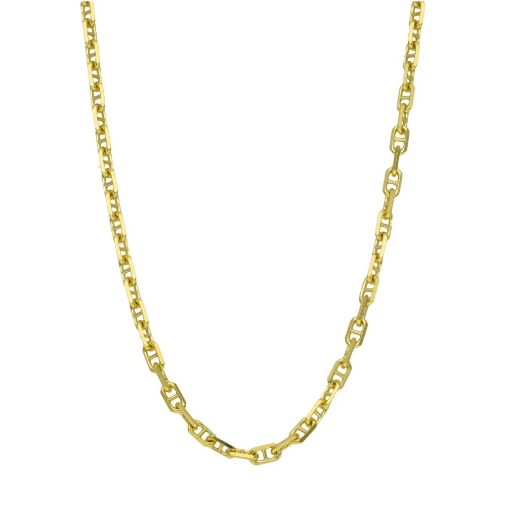 Ladies 9ct Yellow Gold Anchor Belcher Chain - 18" - 10.6g
