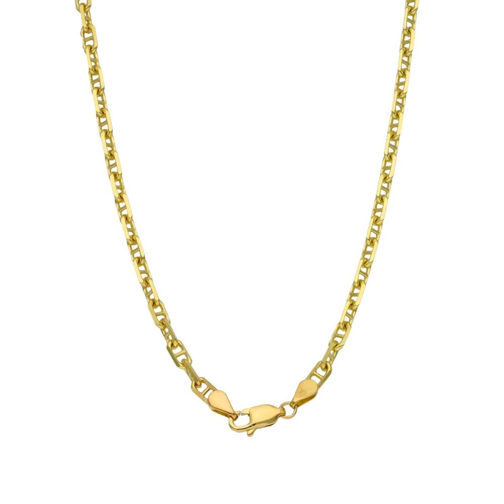 Ladies 9ct Yellow Gold Anchor Belcher Chain - 18" - 10.6g