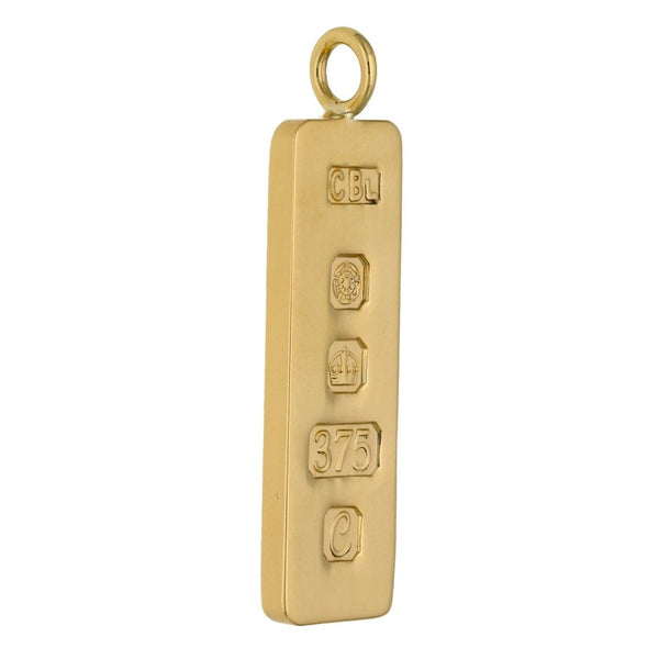 Gents 9ct Yellow Gold Ingot Pendant - 13mm x 37mm - 15.0g