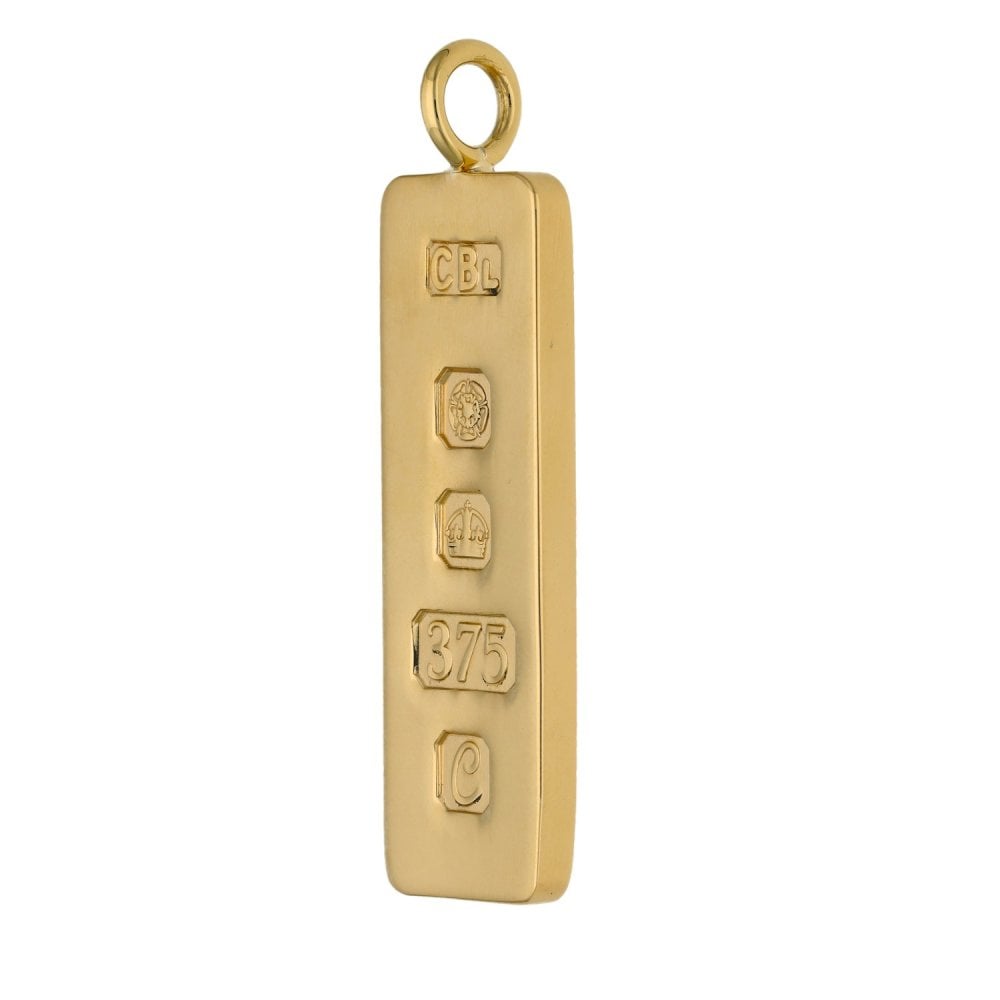 Gents 9ct Yellow Gold Ingot Pendant - 13mm x 37mm - 15.0g