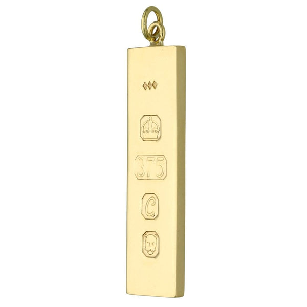 Gents 9ct Yellow Gold Ingot Pendant - 43 x12mm - 15.0g
