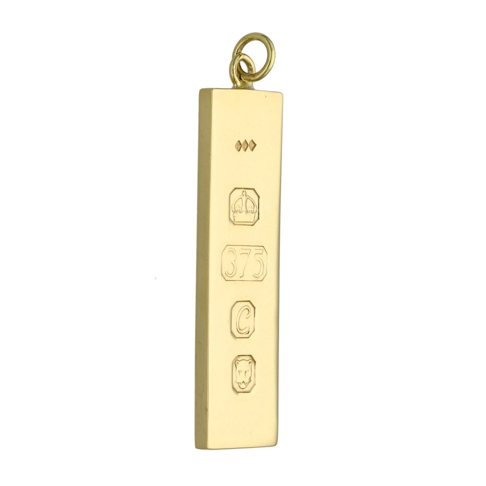 Gents 9ct Yellow Gold Ingot Pendant - 43 x12mm - 15.0g