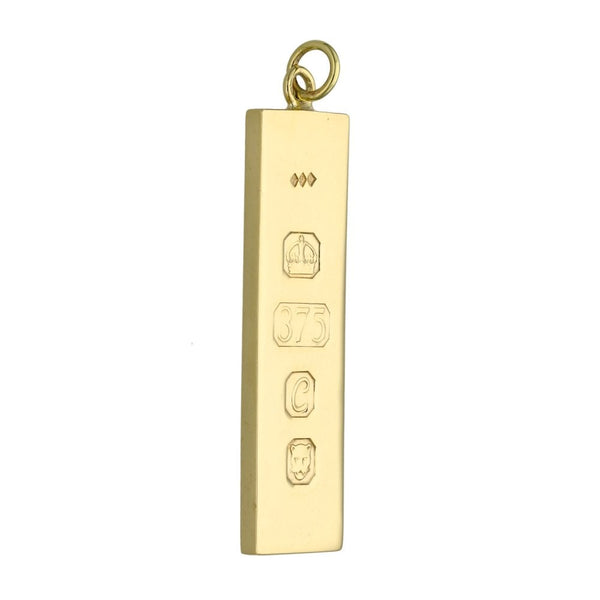 Gents 9ct Yellow Gold Ingot Pendant - 43 x12mm - 15.0g