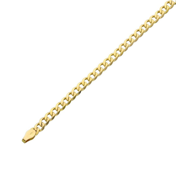 Ladies 9ct Yellow Gold Curb Bracelet - 7" - 4.1g