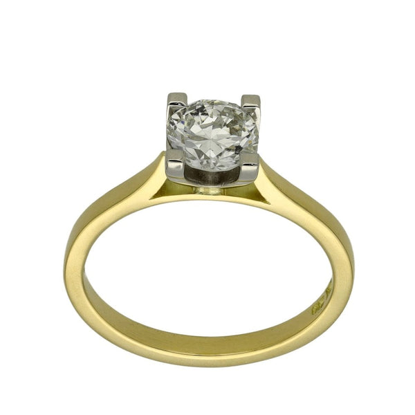Ladies 18ct Yellow Gold Certified Diamond Engagement Ring