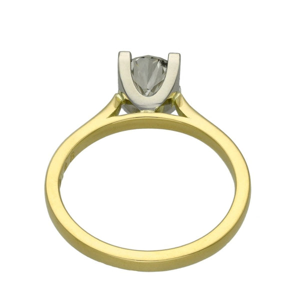 Ladies 18ct Yellow Gold Certified Diamond Engagement Ring