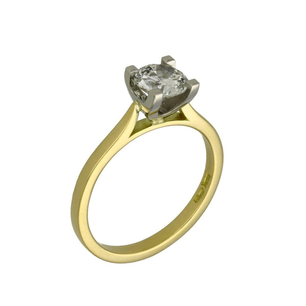 Ladies 18ct Yellow Gold Certified Diamond Engagement Ring