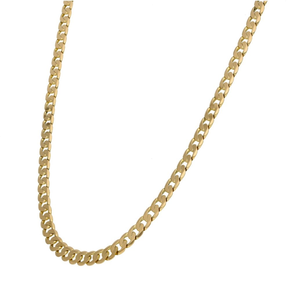 Gents 9ct Yellow Gold Open Curb Chain - 18" - 16.4g