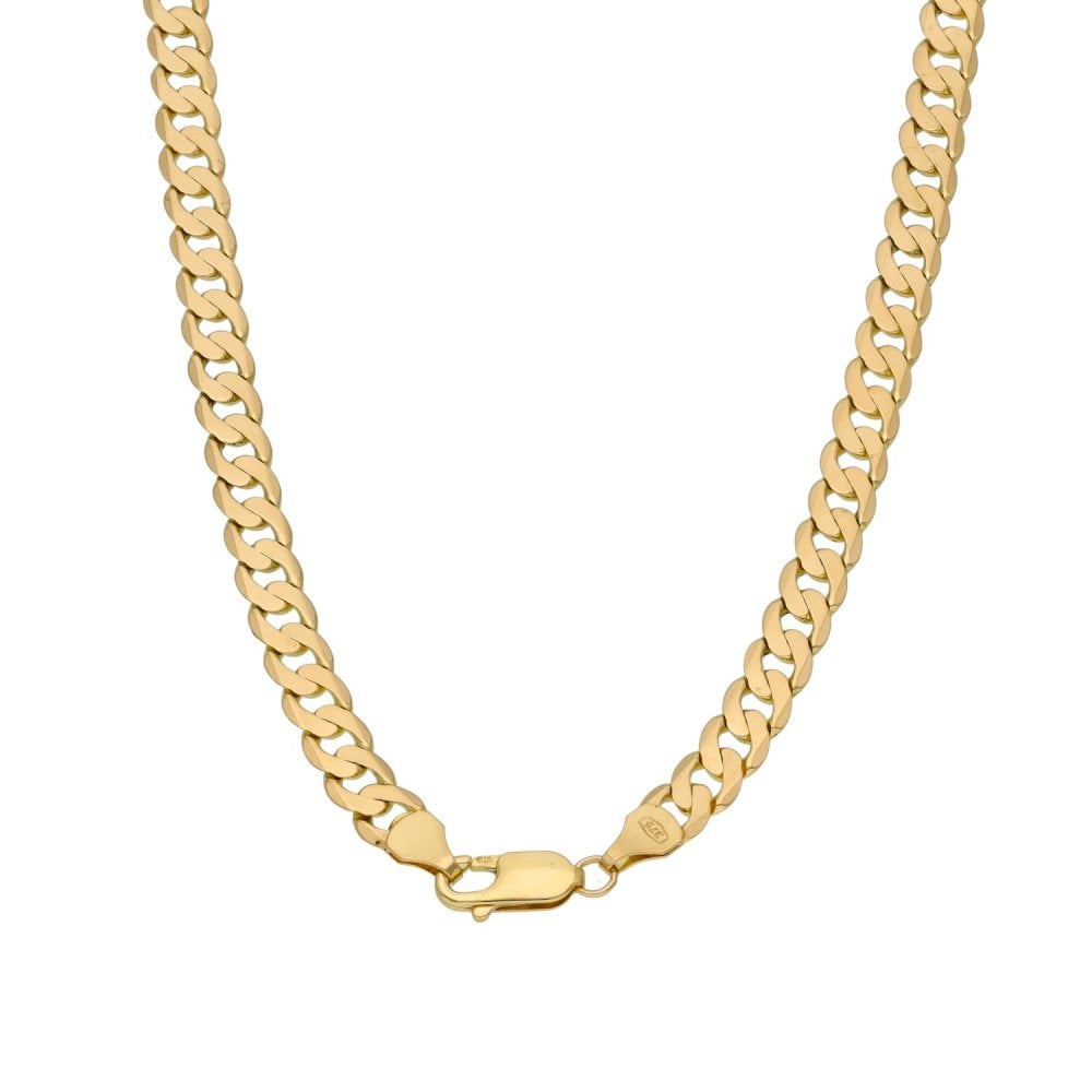 Gents 9ct Yellow Gold Open Curb Chain - 18" - 16.4g