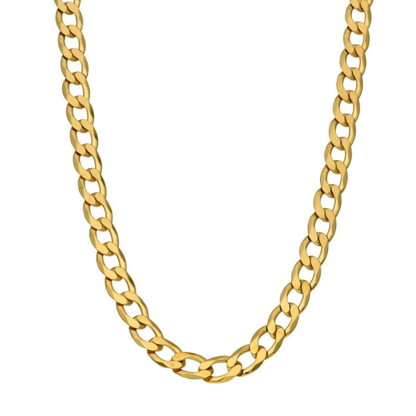 Gents 9ct Yellow Gold Open Curb Chain - 18" - 15.7g
