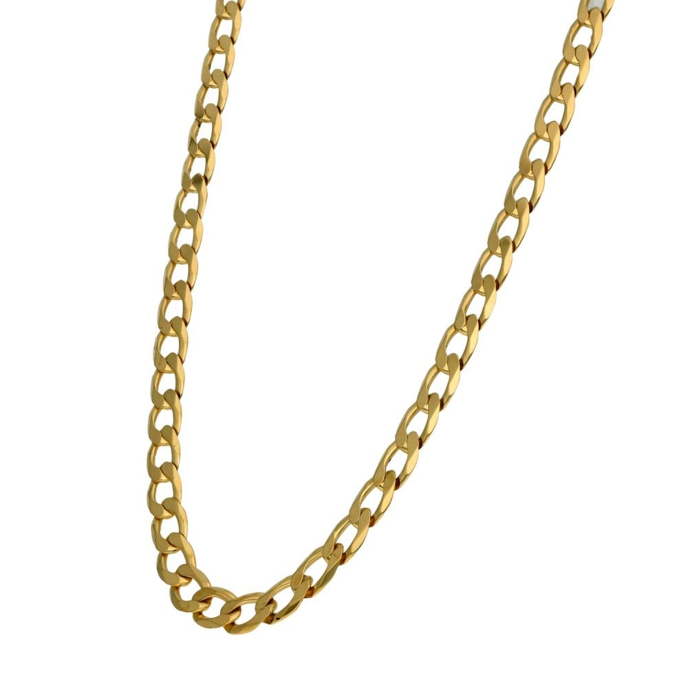 Gents 9ct Yellow Gold Open Curb Chain - 18" - 15.7g