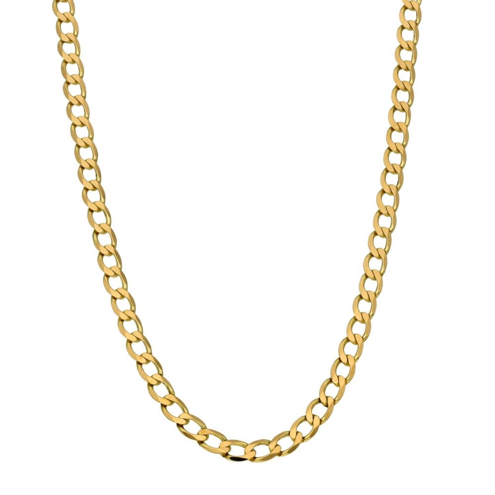 Gents 9ct Yellow Gold Open Curb Chain - 24" - 11.2g