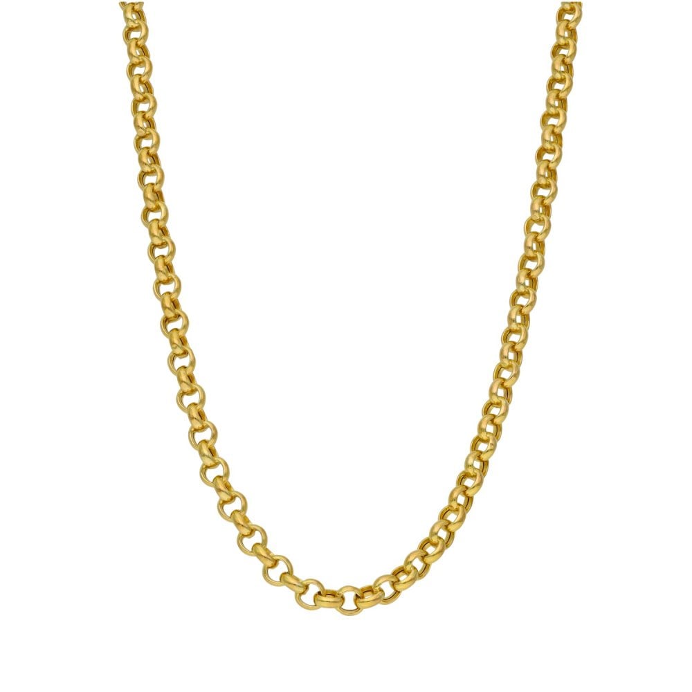 9ct Yellow Gold Hollow Belcher Chain - 24"