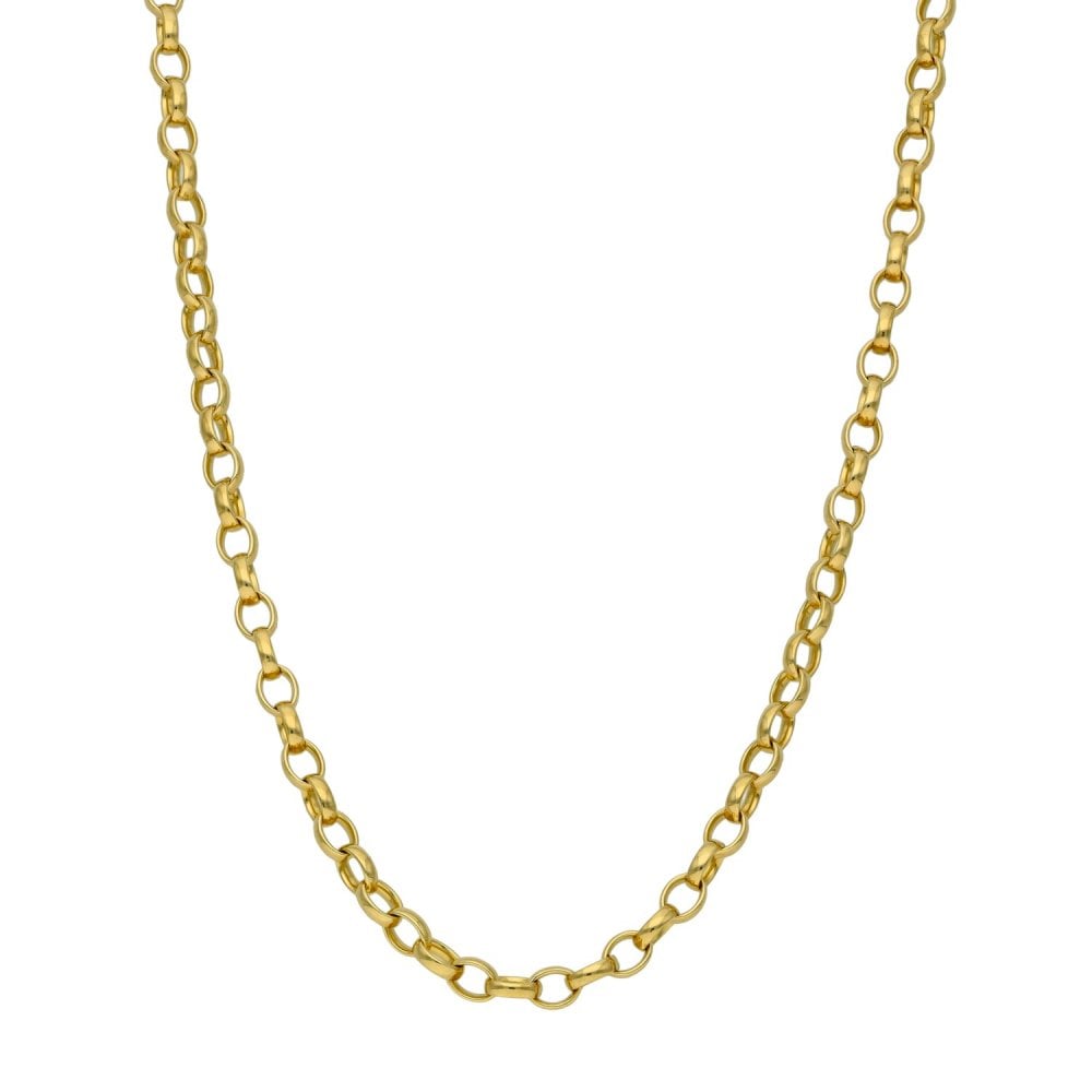 9ct Yellow Gold Oval Link Belcher Chain - 19" - 9.6g