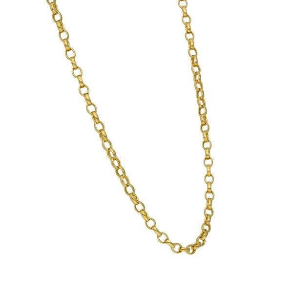 9ct Yellow Gold Oval Link Belcher Chain - 19" - 9.6g