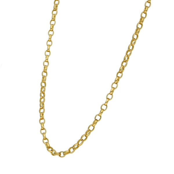 9ct Yellow Gold Oval Link Belcher Chain - 19" - 9.6g