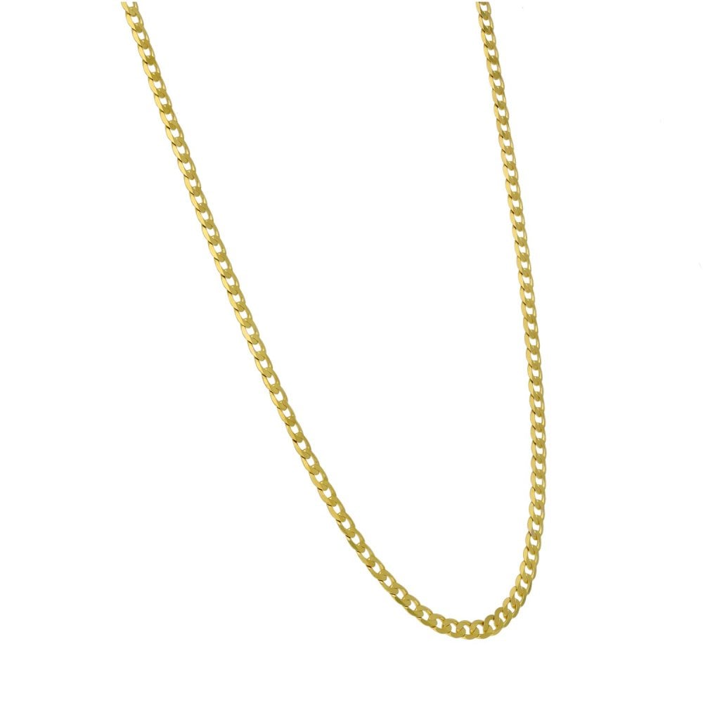 Ladies 9ct Yellow Gold Curb Necklace - 18" - 4.1g