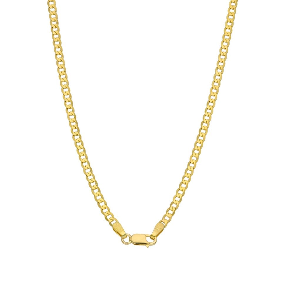 Ladies 9ct Yellow Gold Curb Necklace - 18" - 4.1g