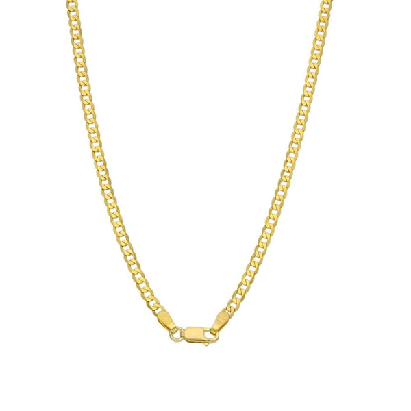 Ladies 9ct Yellow Gold Curb Necklace - 18" - 4.1g