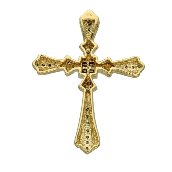 Ladies 18ct Yellow Gold Fancy Diamond Cross - 0.55ct