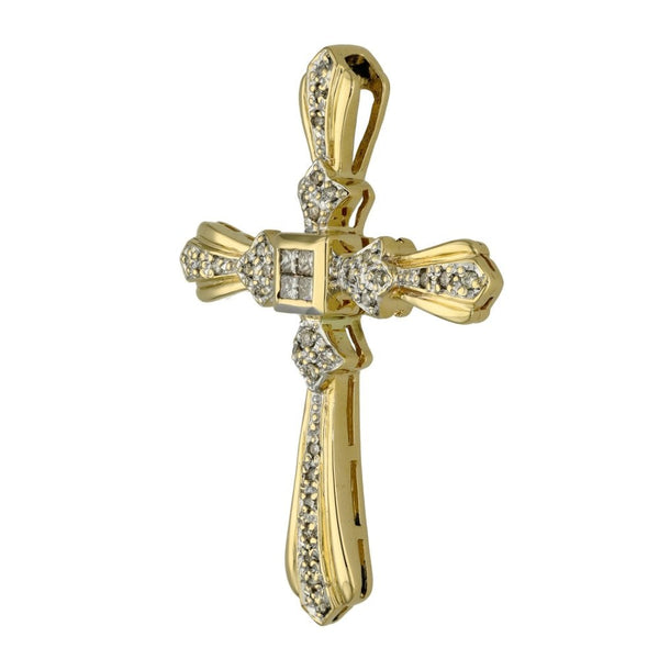 Ladies 18ct Yellow Gold Fancy Diamond Cross - 0.55ct
