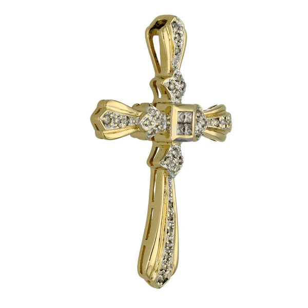Ladies 18ct Yellow Gold Fancy Diamond Cross - 0.55ct