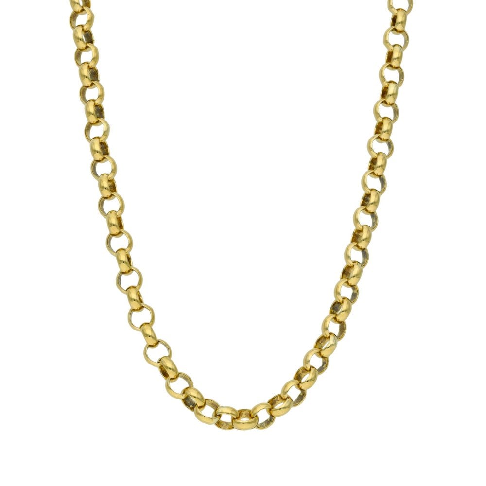 9ct Yellow Gold Round Belcher Chain - 19" - 22.1g