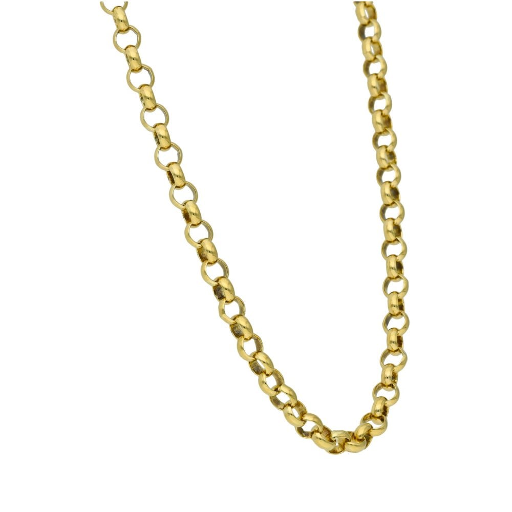9ct Yellow Gold Round Belcher Chain - 19" - 22.1g