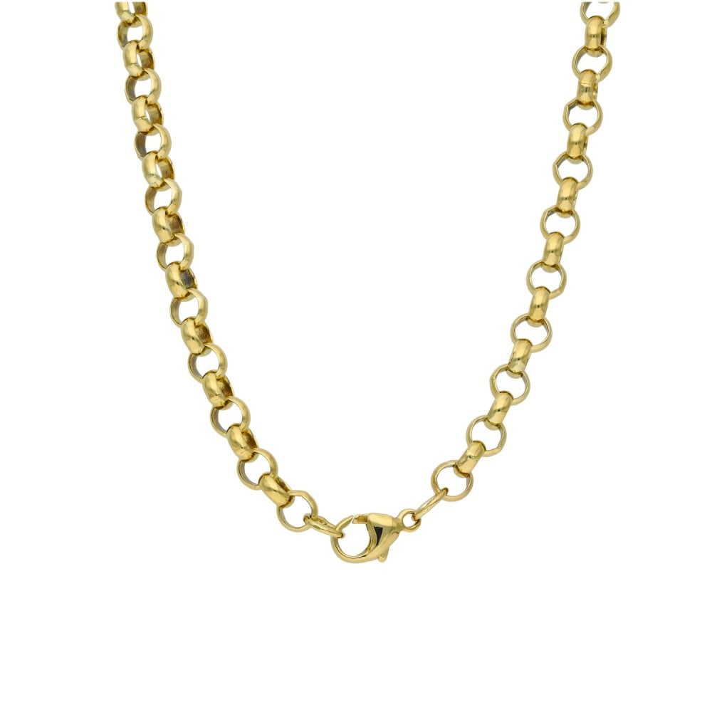 9ct Yellow Gold Round Belcher Chain - 19" - 22.1g