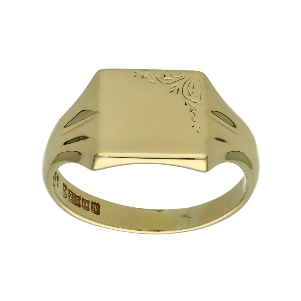 9ct Yellow Gold Signet Ring - Size V - 6.4g