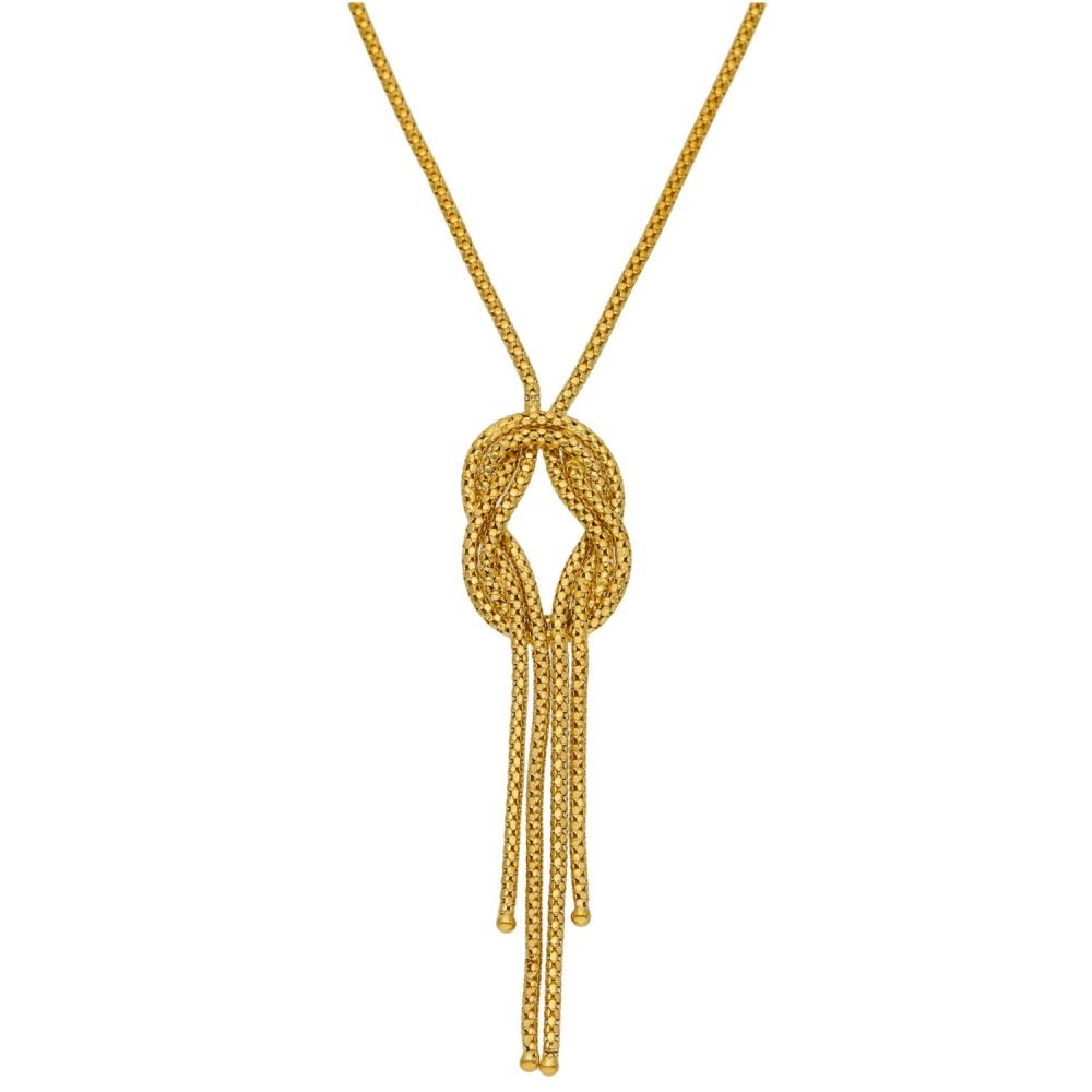 9ct Yellow Gold Popcorn Knot Necklace- 18"- 6.2g