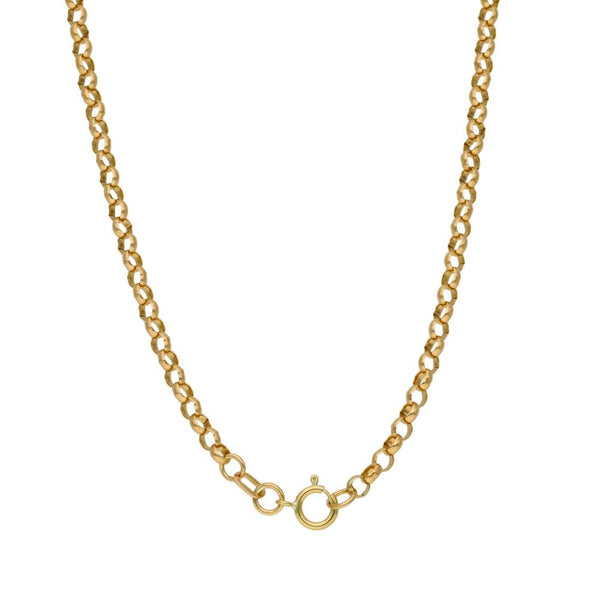 9ct Yellow Gold 19" Belcher Chain & Coloured Fob - 14.6g