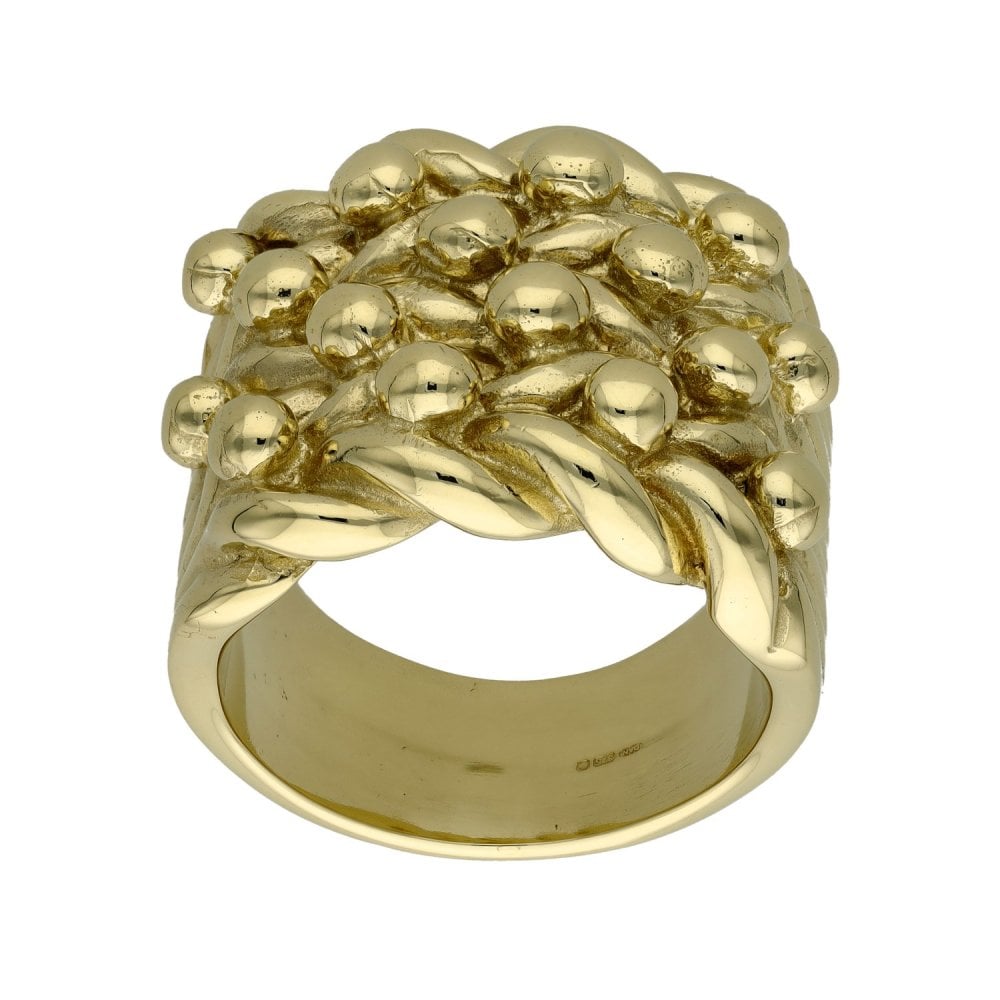 9ct Yellow Gold 4 Row Shot Ring - 48.6g - Size Z+1