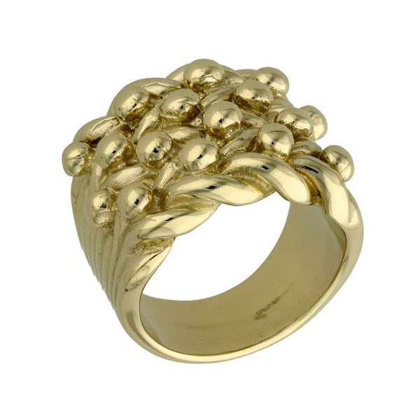 9ct Yellow Gold 4 Row Shot Ring - 48.6g - Size Z+1