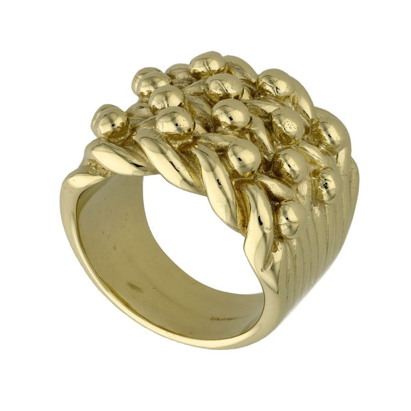 9ct Yellow Gold 4 Row Shot Ring - 48.6g - Size Z+1