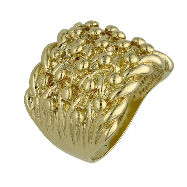 9ct Yellow Gold 5 Row Shot Ring - 16.2g