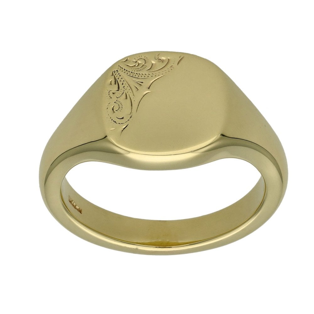 Gents 9ct Yellow Gold Signet Ring - Size Y