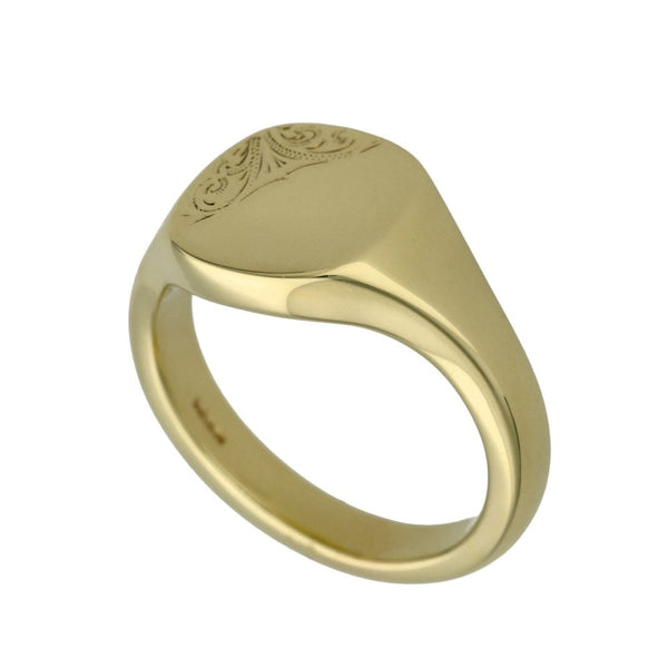 Gents 9ct Yellow Gold Signet Ring - Size Y