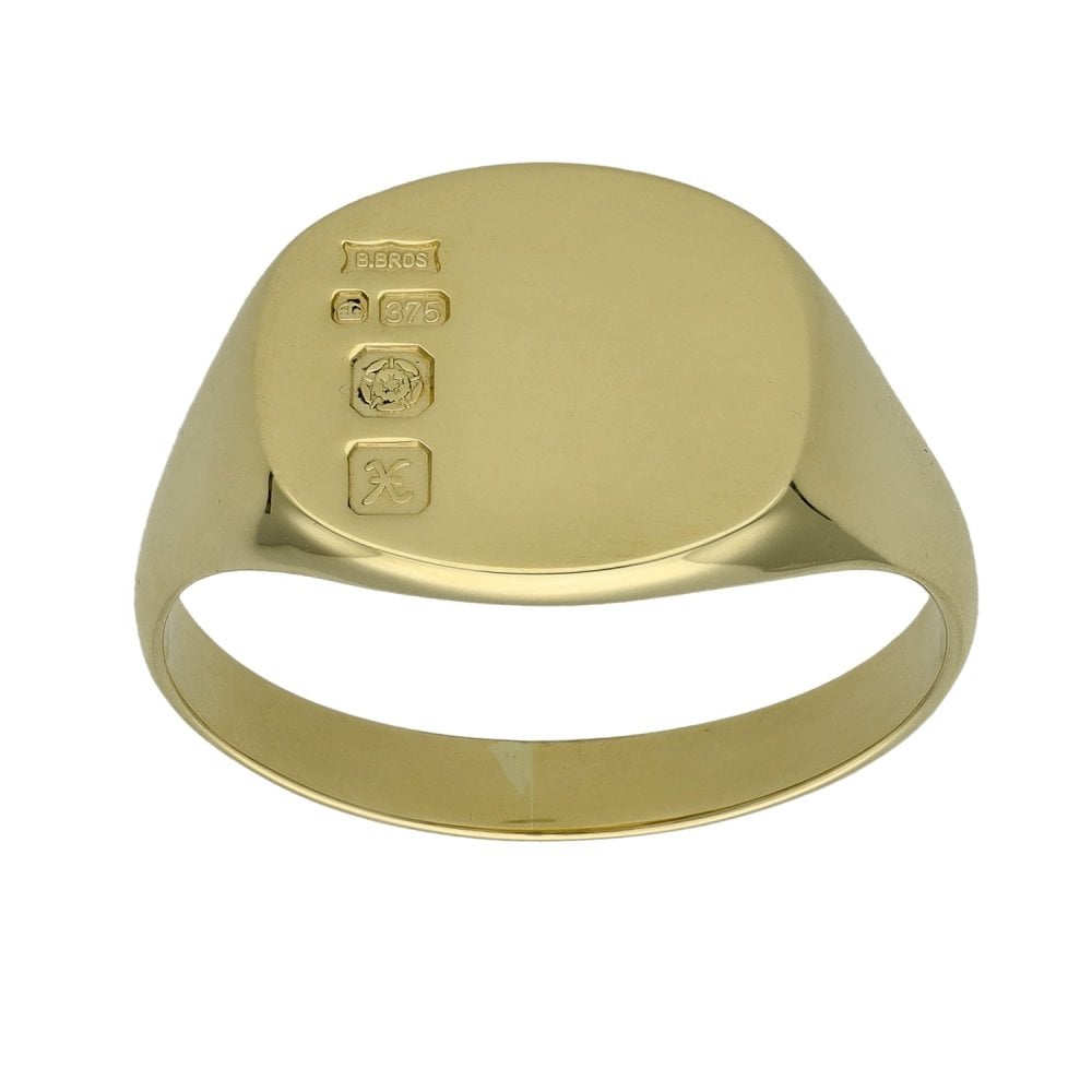Gents 9ct Yellow Gold Signet Ring - Size W - 4.1g