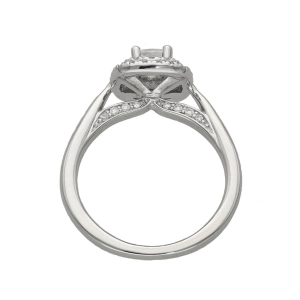 Ladies Platinum Diamond Cluster Halo Ring - Size F - 0.50ct