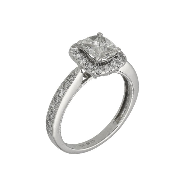 Ladies 18ct White Gold Diamond Cluster Ring - 1.00ct