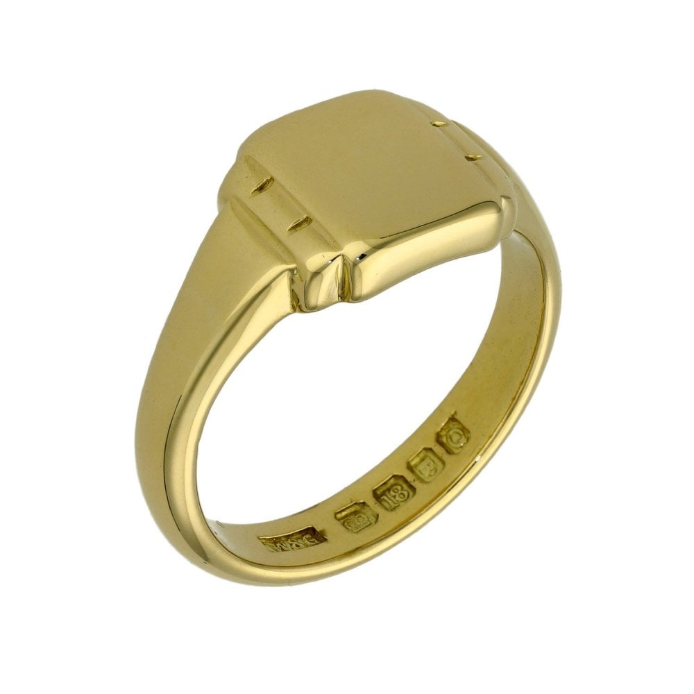 Gents 18ct Yellow Gold Signet Ring - Size X - 14.2g