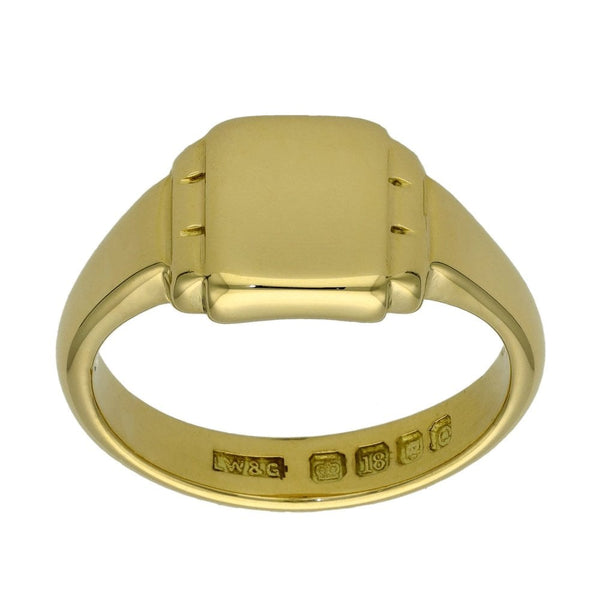 Gents 18ct Yellow Gold Signet Ring - Size X - 14.2g