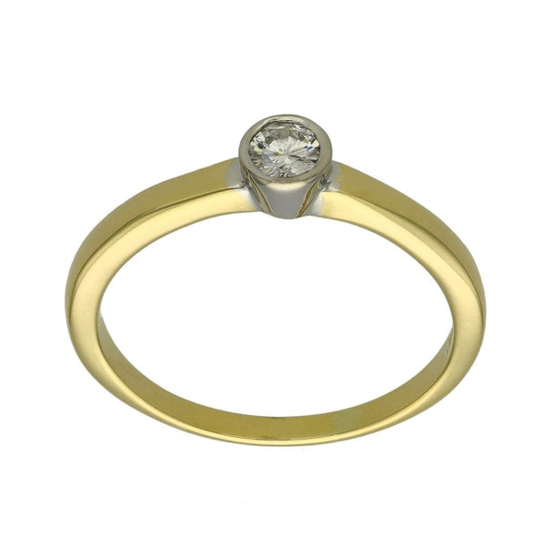 Ladies 18ct Yellow Gold Diamond Solitaire Ring - Size T