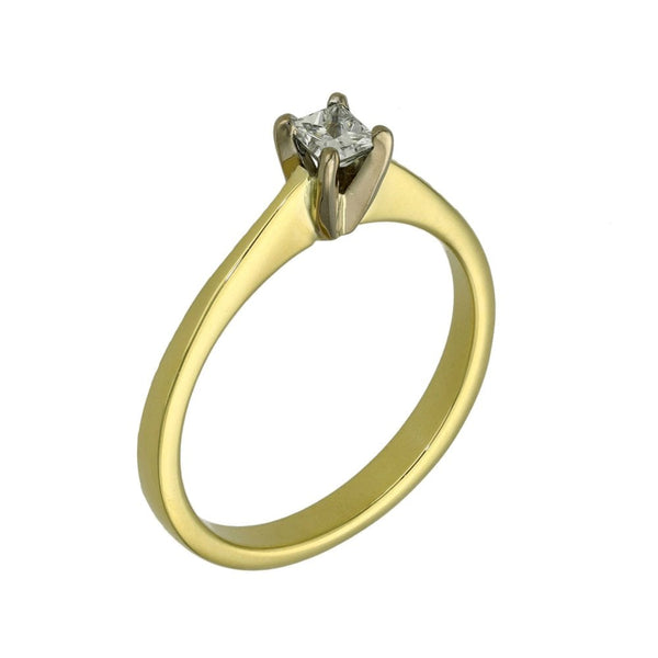 Ladies 18ct Yellow Gold Diamond Enagagement Ring - 0.22ct