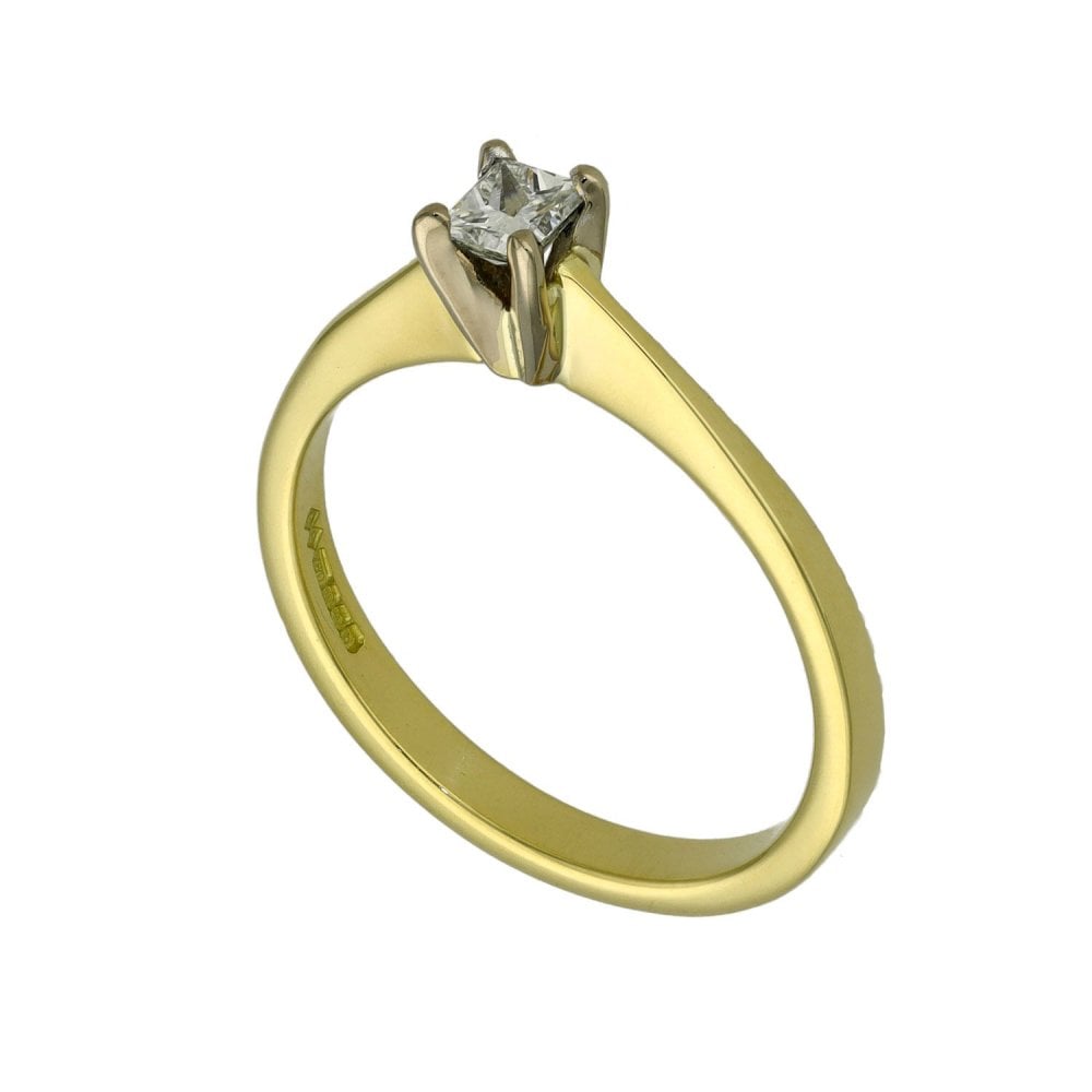 Ladies 18ct Yellow Gold Diamond Enagagement Ring - 0.22ct
