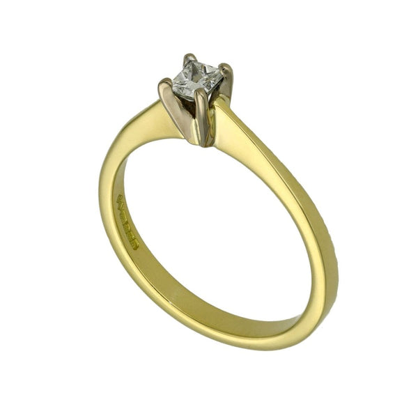 Ladies 18ct Yellow Gold Diamond Enagagement Ring - 0.22ct