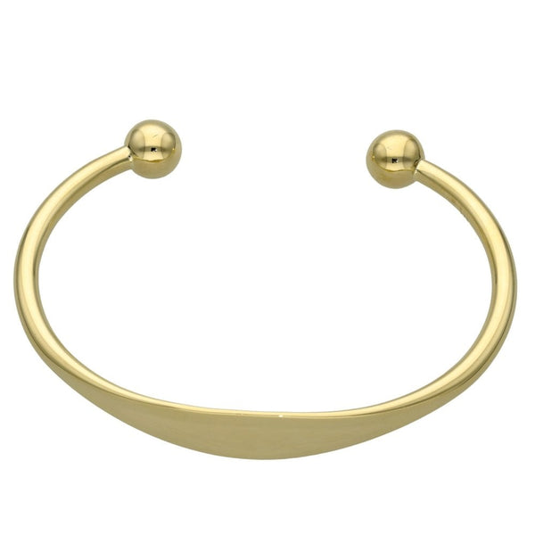 9ct Yellow Gold Identity Bar Torque Bangle - 24.2g